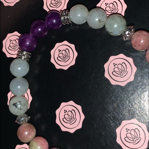 🪬2/$25🪬 New “Ultimate Healer” SS Rose Quartz Point & 8mm Rhodonite Bracelet - Picture 10 of 16